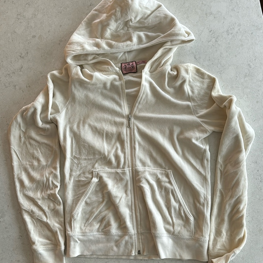 Juicy Couture medium hooded zip up cream